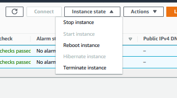 terminate instances